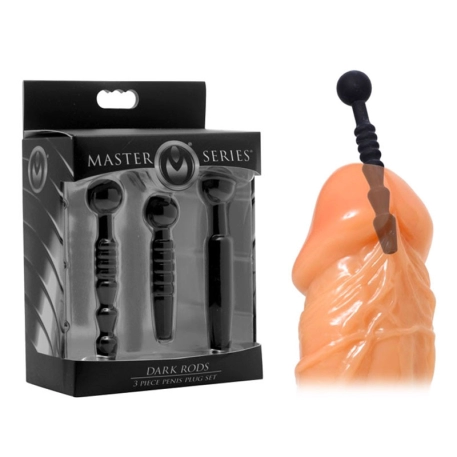 Sonda uretrale in silicone Dark Rods Set di 3 - Serie Master