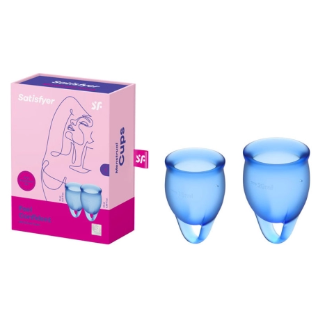 Coupe menstruelle Feel Confident Bleu (2 pces) - Satisfyer