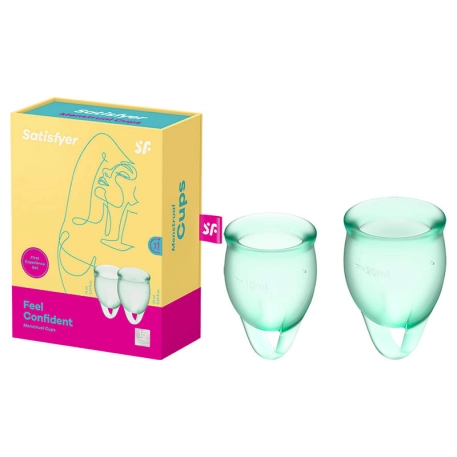 Coppetta mestruale Feel Confident Verde (2 pces) - Satisfyer