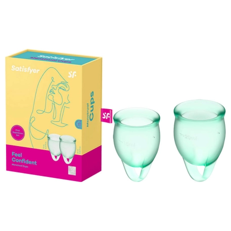 Menstrual cup Feel Confident green (2 pces) - Satisfyer