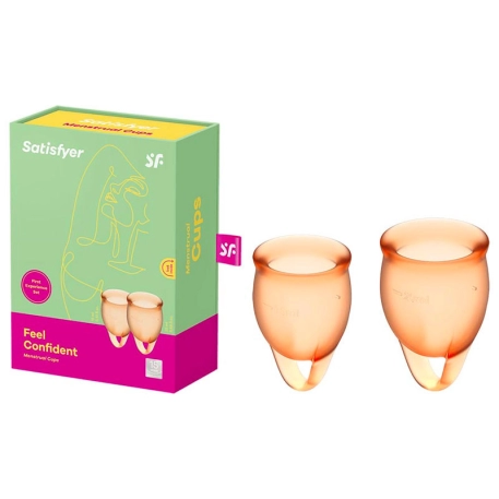 Menstruationstasse Feel Confident Orange (2 pces) - Satisfyer