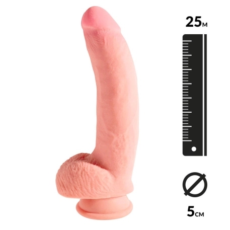 Dildo réaliste avec scrotum 3D 25cm - King Cock