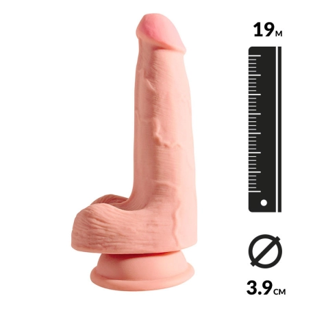 Dildo réaliste avec scrotum 3D 19cm - King Cock