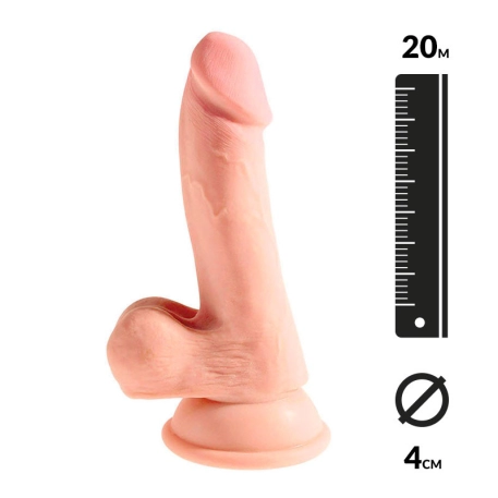 Dildo réaliste avec scrotum 3D 20cm - King Cock