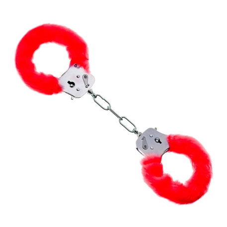 Red Beginner's Furry Cuffs - ToyJoy