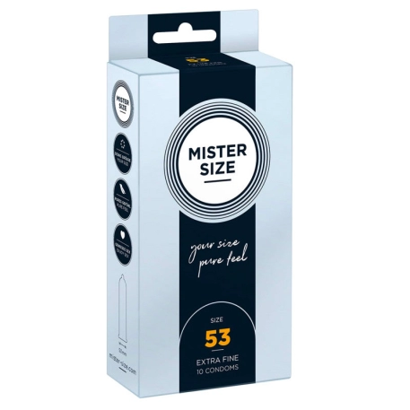Preservativo su misura Mister Size 53mm - 10pc