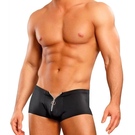 Sexy schwarze Unterhose Zipper Short - Male Power
