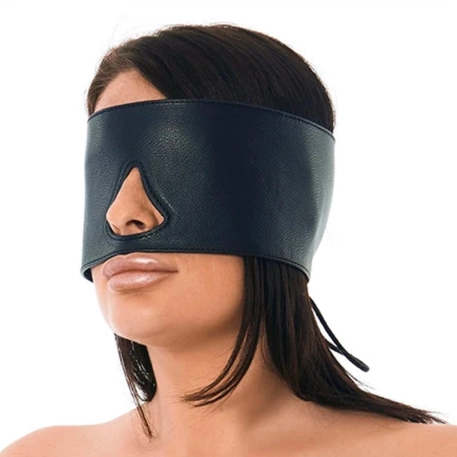 Masque BDSM bandeau en cuir (Noir) - Rimba