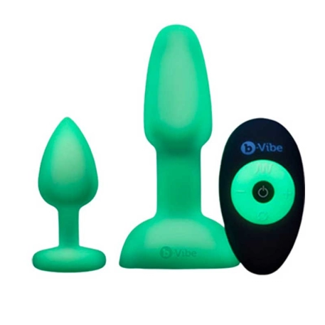 Glow-in-the-dark butt plugs set of 2 - B-Vibe Asstronaut