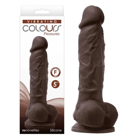 Vibrator with scrotum Colours Pleasures 13cm (Black) - NS Novelties