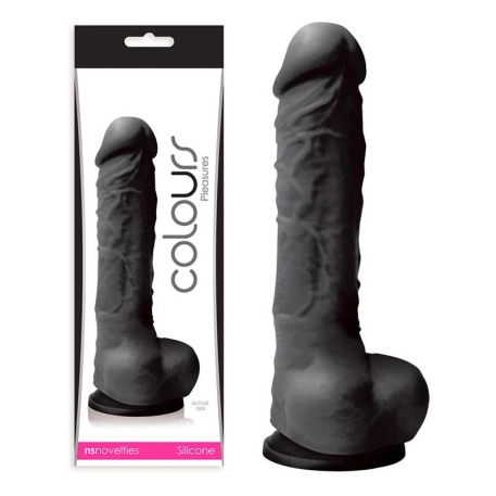 Dildo mit Hodensack Colours Soft 13cm (Schwarz) - NS Novelties