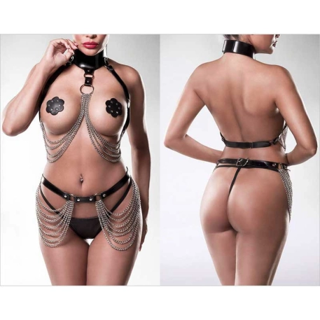 Set di imbracature BDSM 4pezzi. - Grey Velvet 20201