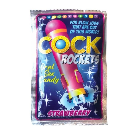 Caramelle schioccanti per il sesso orale (Fragola) - Caramelle stampate Cock Rockets