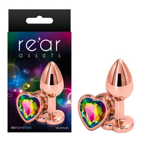 Anal Plug Alu Rear Assets Heart Pink gold (S) - NS Novelties