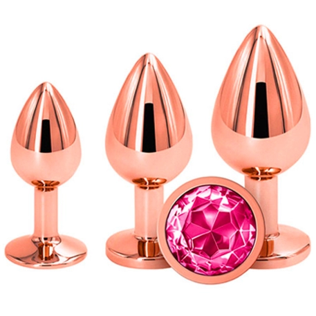 Anal Plug Set Alu Rear Assets Rose & Gold (3x) - NS Novelties