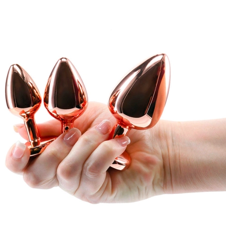 Anal Plug Set Alu Rear Assets Rose & Gold (3x) - NS Novelties