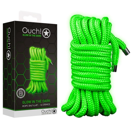 Corde japonaise de bondage phosphorescente 5m - Ouch