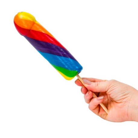 Giant lollipop in the shape of a penis - Rainbow Jumbo Cock Pop