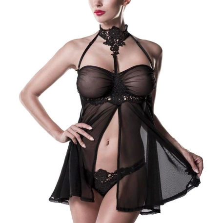 Babydoll & Panties 20024 (black) - Grey Velvet