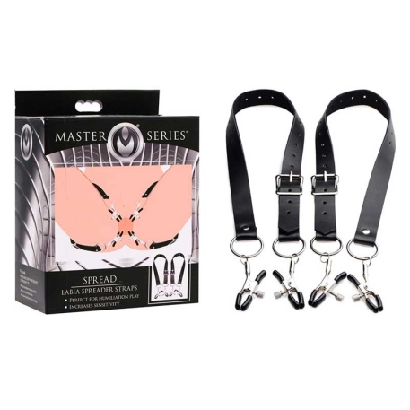 Spreader straps for vaginal lips - Master Series