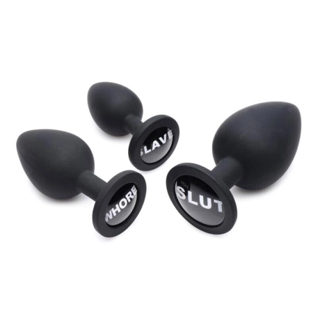Butt Plug Set Dirty Words (3 pieces) - Master Serie
