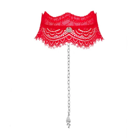 Collier Chocker Bergamore (Rouge) - Obsessive