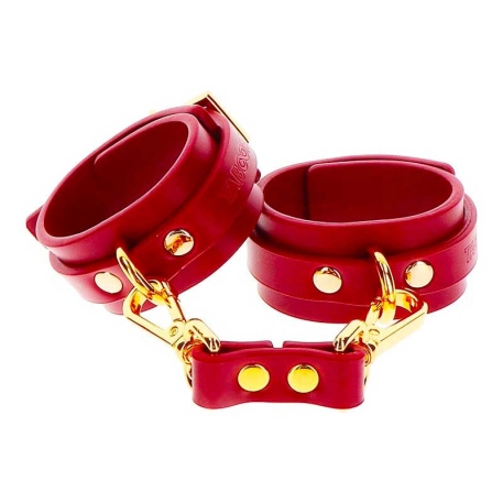 Menottes en similicuir rouge - Taboom Bondage in Luxury