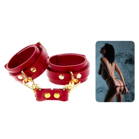 Handschellen aus rotem Kunstleder - Taboom Bondage in Luxury