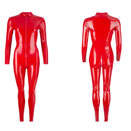 Eng anliegender Catsuit aus Latex Rot - The Late X Collection