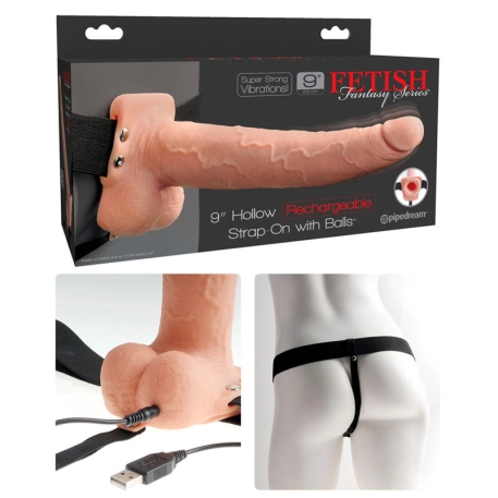 Vibrating Hollow Strap-On 9