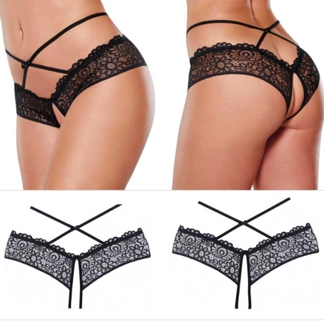 Panty Sexy ouvert Crayzee (Noir) - Allure