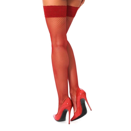 Hold up stockings H018 (Red) - Kotek