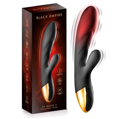 Vibratore rabbit riscaldato - Black Empire My Queen 2