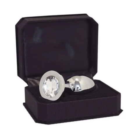 Stainless steel anal plug with crystal - Transparent