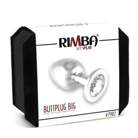 Stainless steel anal plug with crystal - Transparent