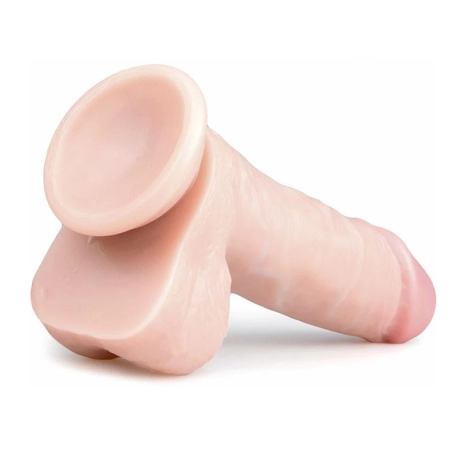 Realistic Dildo with testicles and sucker (Beige) 13 cm - EasyToys