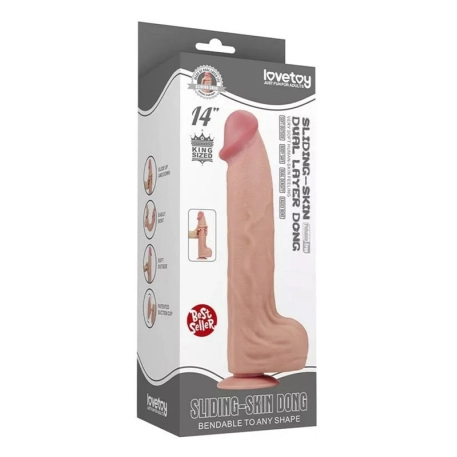 Dildo realistico a doppia densità 28 cm - LoveToy Sliding Skin Dong