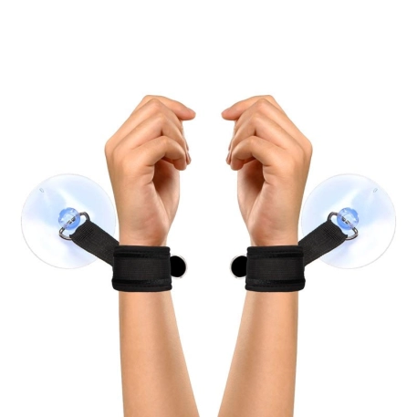 Adjustable BDSM handcuffs with suction cup - Ouch!
