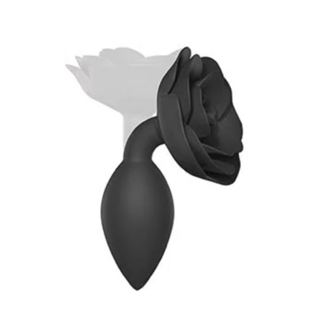 Plug anale in silicone Open Roses (Nero) - Love to Love
