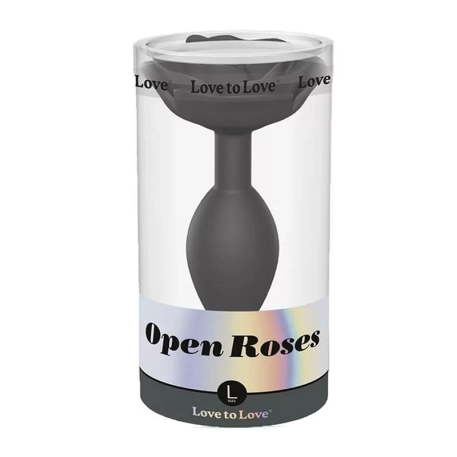 Plug anal en silicone Open Roses (Noir) - Love to Love