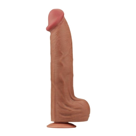 Realistischer Dildo mit doppelter Dichte 20.5 cm (Braun) - LoveToy Sliding Skin Dong