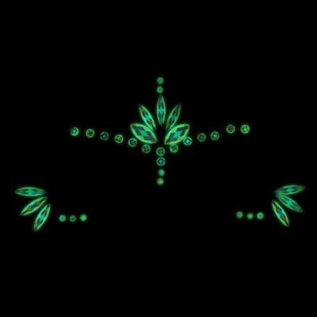 Selbstklebender Augenschmuck mit Fluorid - Aua! Glow in the Dark Face