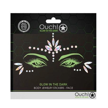 Selbstklebender Augenschmuck mit Fluorid - Aua! Glow in the Dark Face