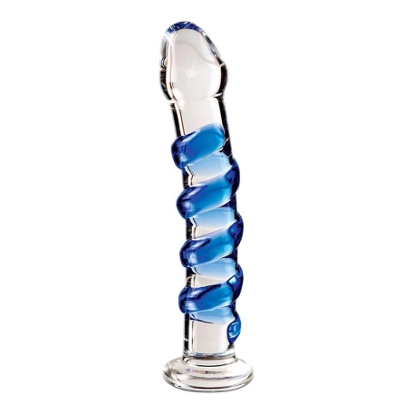 Dildo en verre (Bleu & transparent) - Icicles No. 5