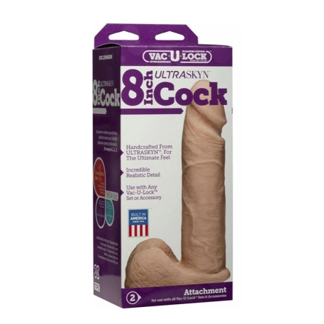 Dildo realistico 19 cm (Beige) - Doc Johnson Vac-U-Lock UltraSkyn