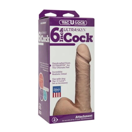 Realistic Dildo 16 cm (Beige) - Doc Johnson Vac-U-Lock UltraSkyn