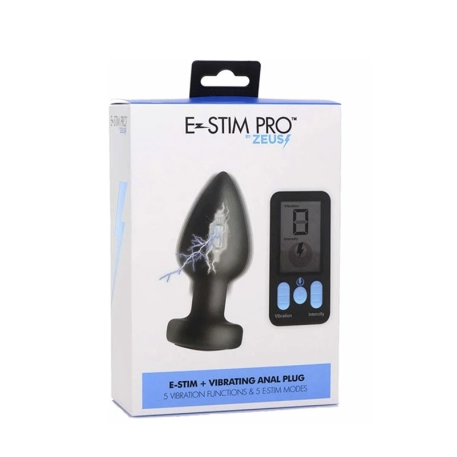 Vibrating and electrostimulating anal plug - Zeus E-Stim Pro