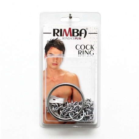 Brustklammern mit Kette und Cockring (5 cm) - Rimba