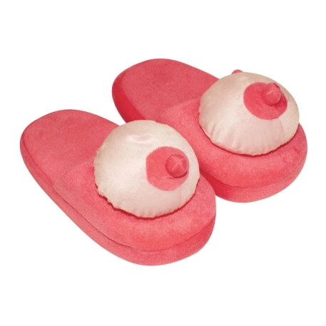Humorous plush slippers (for HIM) - Busen-Puschen