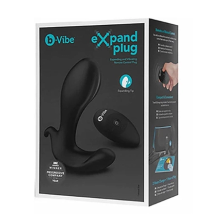 Inflatable vibrating anal plug with remote control - b-Vibe Expand Plug